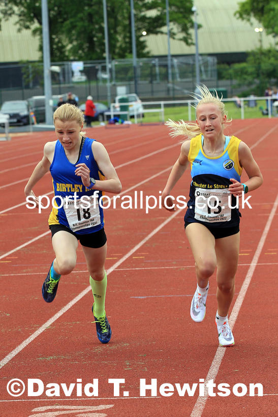 Women and Girls 1500 metres, 2022 North Eastern Track and Field Champs., Middlesbrough. David T. Hewitson/Sports for All Pics